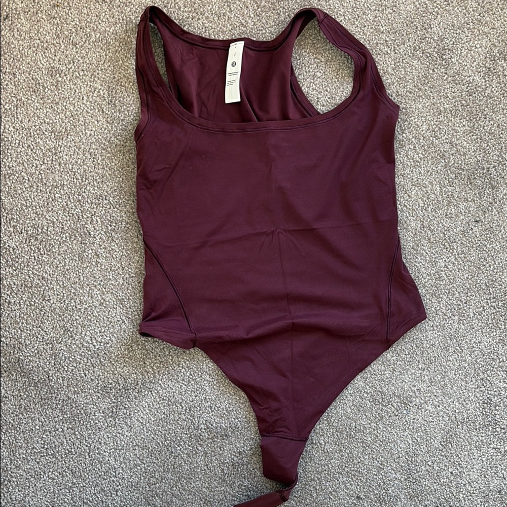 Lululemon Wundermost Ultra-Soft Nulu SquareNeck Sleeveless Bodysuit Garnet S